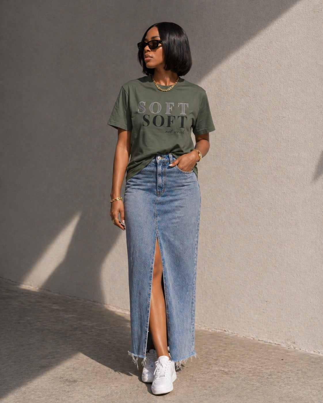 Soft Soft Not Weak T-Shirt for Women | Minimalist Affirmation Tee