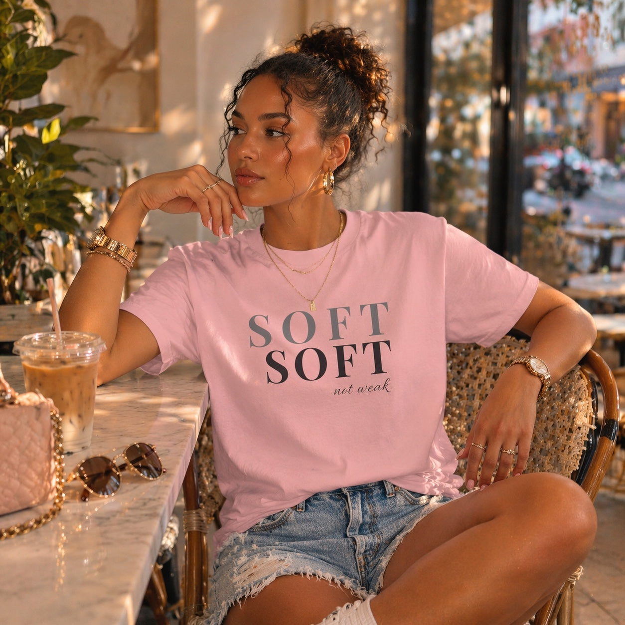 Soft Soft Not Weak T-Shirt for Women | Minimalist Affirmation Tee
