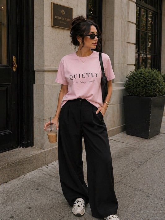 Quietly Rebuilding Myself T-Shirt for Women | Healing & Growth Tee