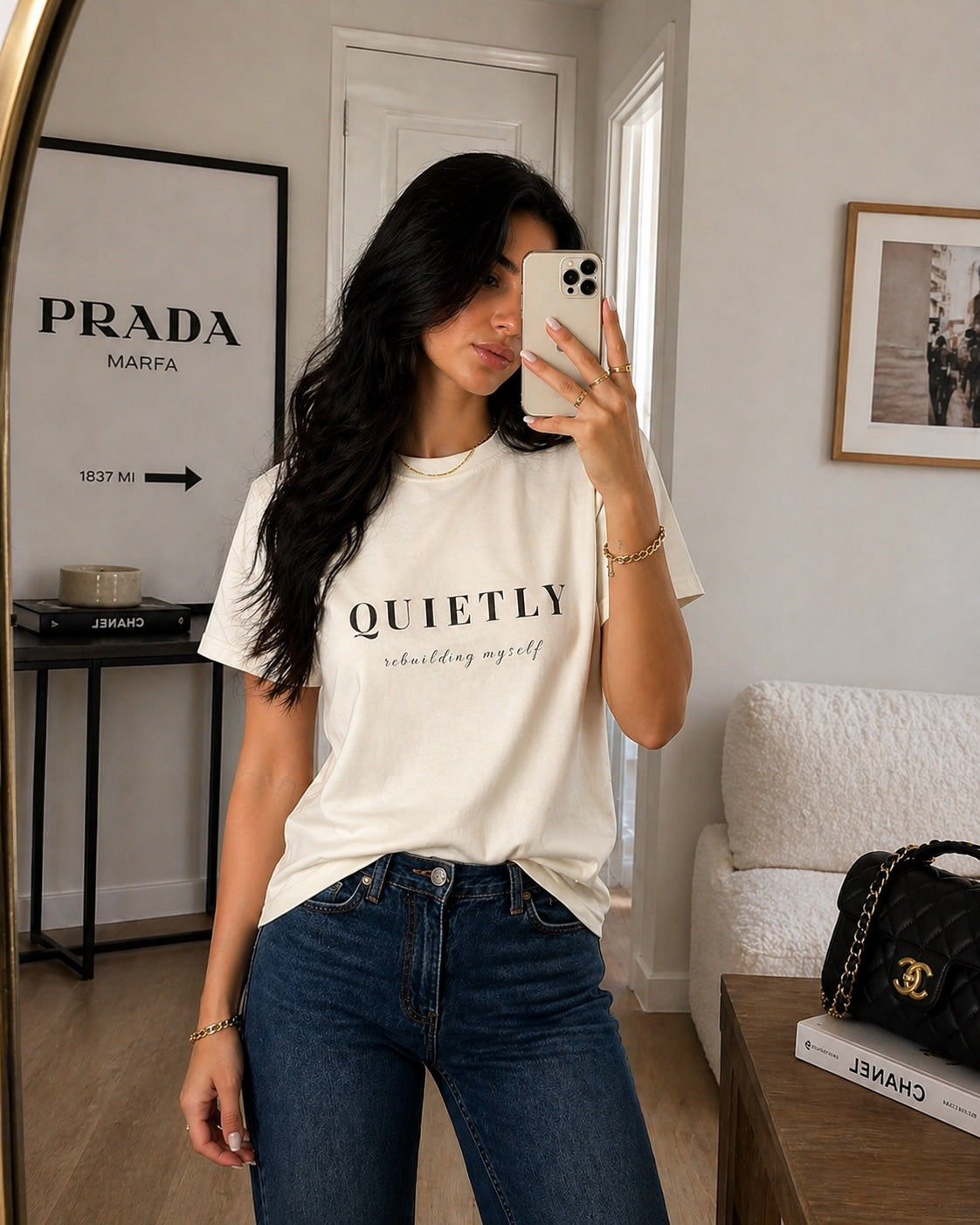 Quietly Rebuilding Myself T-Shirt for Women | Healing & Growth Tee