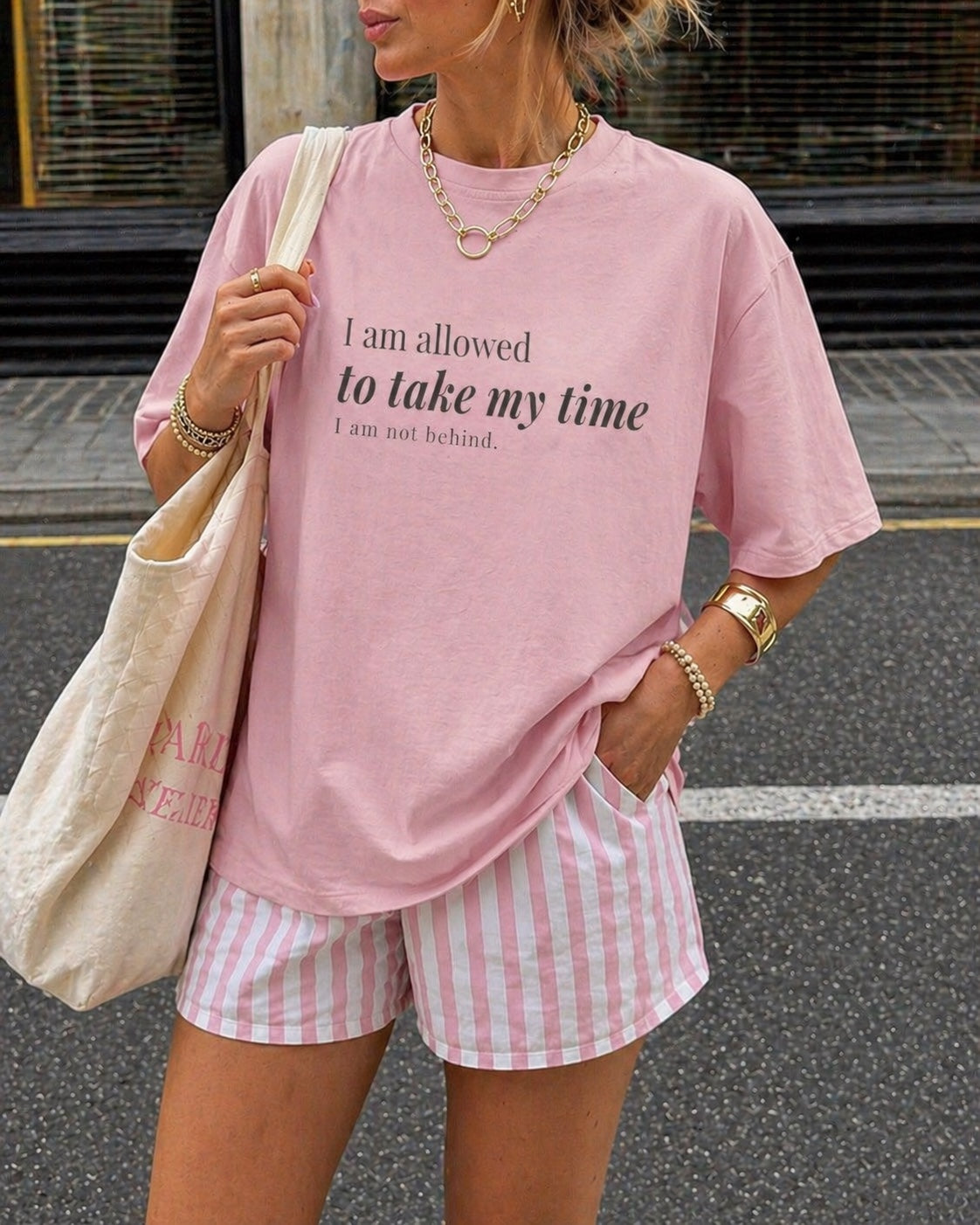 I Am Allowed To Take My Time T-Shirt for Women | Minimalist Affirmation Tee